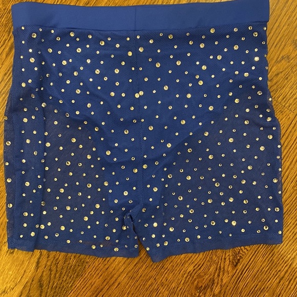 Fashion nova sparkle embellished blue dance shorts lined medium Jewel J - Picture 5 of 7
